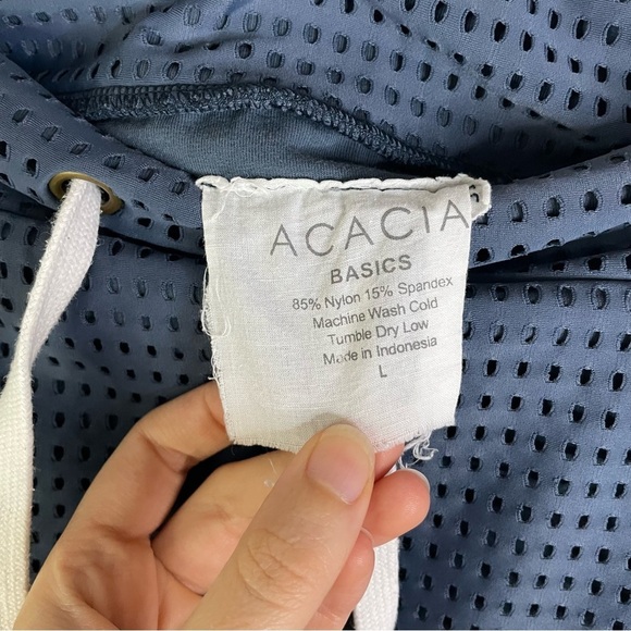 Acacia mini skirt mesh drawstring navy women’s large - Picture 3 of 3